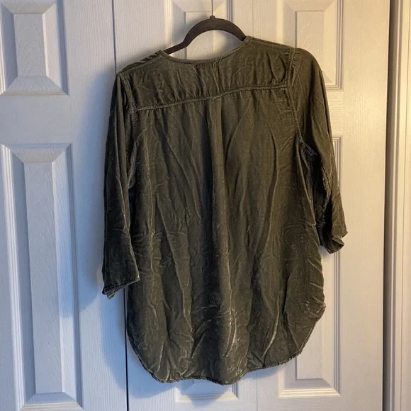 Grey rayon silk velvet cp shades tunic sz S - Picture 4 of 4